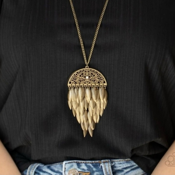 Boho Long Feather Necklace - Picture 9 of 9